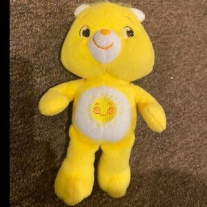 Care Bears Funshine Yellow Bear Plush 14" Sunshine Smiling Sun 2007 Stuffed Toy